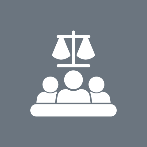 Legal team icon with scales