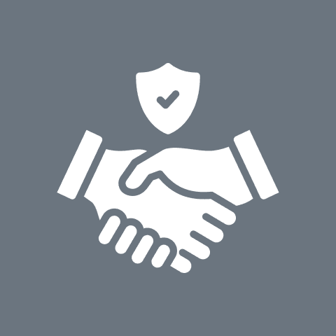 Handshake icon with shield