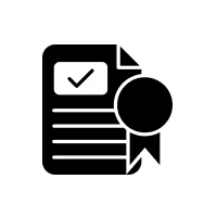 Document and award ribbon symbol