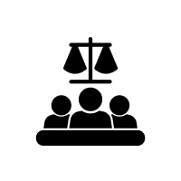 Teamwork and justice symbol