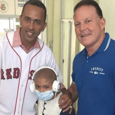 An unlikely partnership: Late Red Sox star Julio Lugo and Anthony Galluccio worked together in bringing fun, hope and love to young Dominican cancer patients.